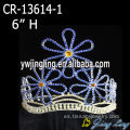 6" desfile de flores de cristal de corona para niñas